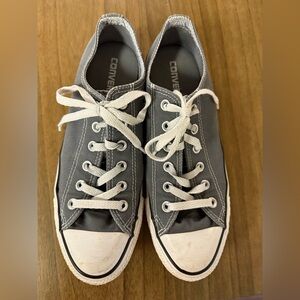 Converse Charcoal Canvas Sneakers with White Accents size 10